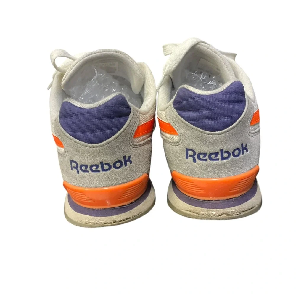 Reebok Classic Nylon Mens White Grey Orange Purple Retro‎ Sneakers DV8145 Sz 9.5